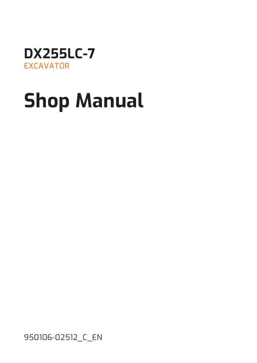 Develon Crawler Excavator DX255LC 7 Shop Manual 950106 02512 C EN (1)