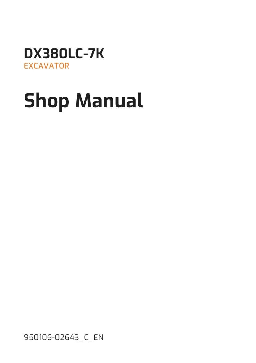 Develon Crawler Excavator DX380LC 7K Shop Manual 950106 02643 C EN (1)