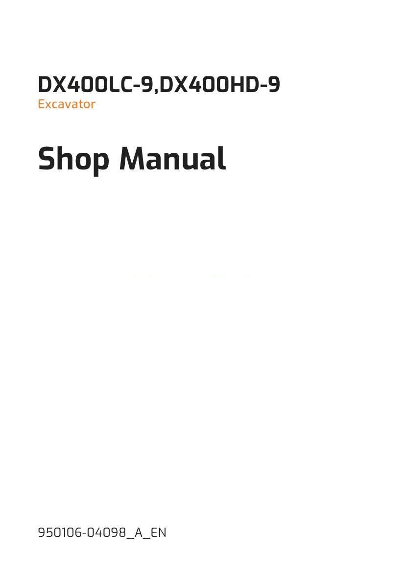 Develon Excavator DX360LC 9 Shop Manual 950106 04095 A EN (1)