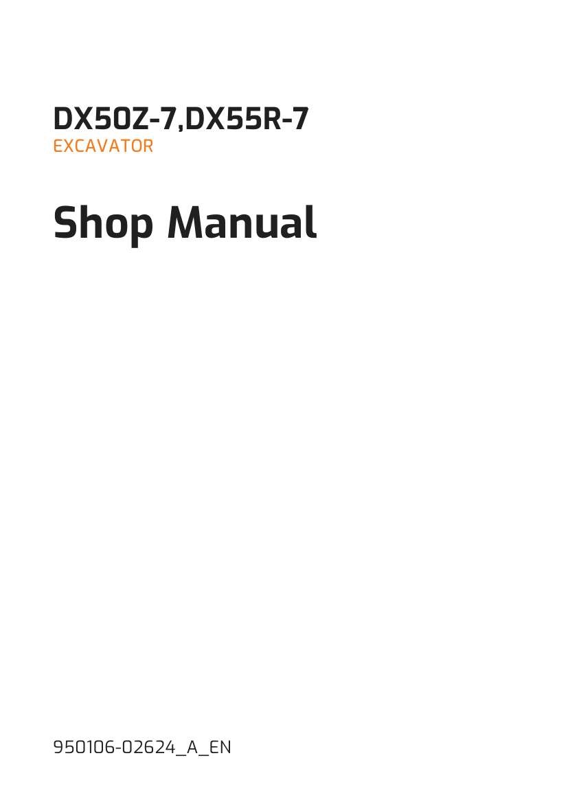Develon Mini Excavator DX50Z 7 Shop Manual 950106 02624 A EN (1)