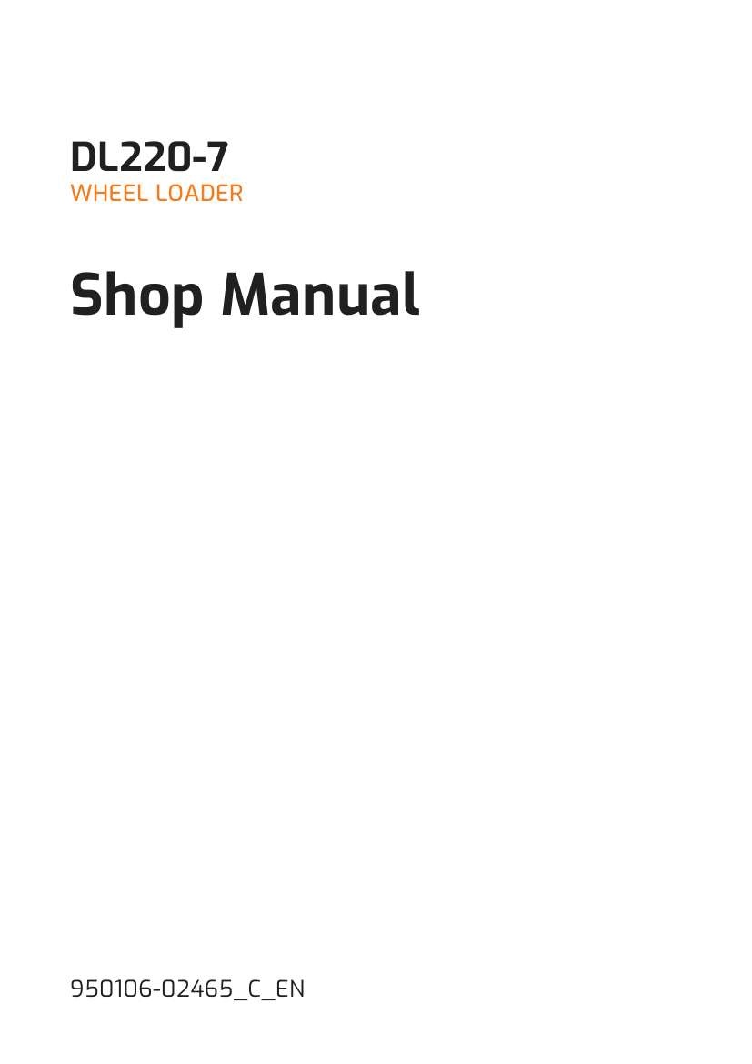 Develon Wheel Loader DL220 7 Shop Manual 950106 02465 C EN (1)