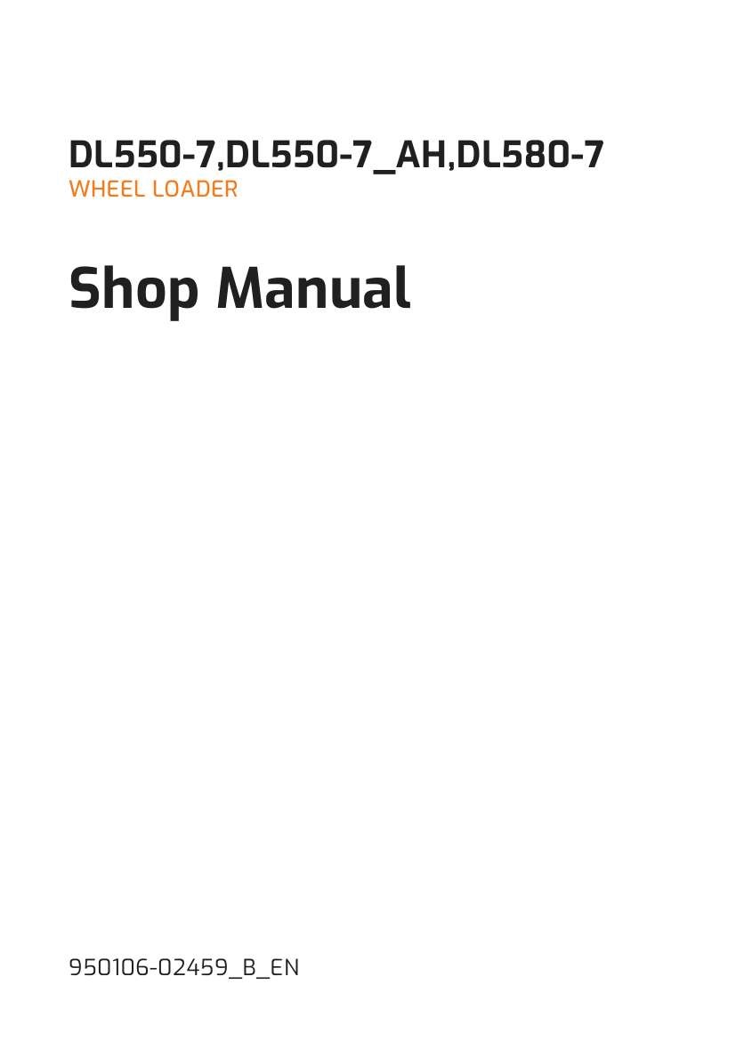Develon Wheel Loader DL550 7AH Shop Manual 950106 02459 B EN (1)