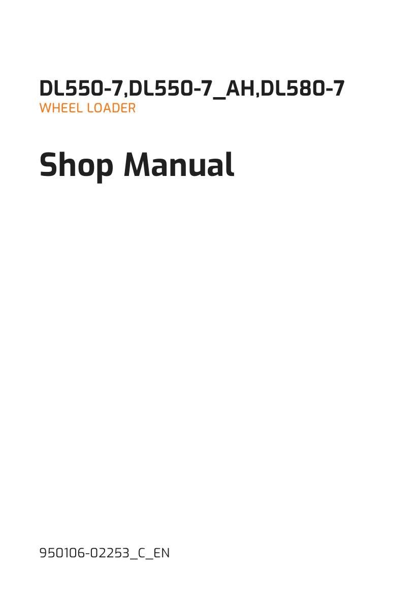 Develon Wheel Loader DL580 7 Shop Manual 950106 02253 C EN (1)