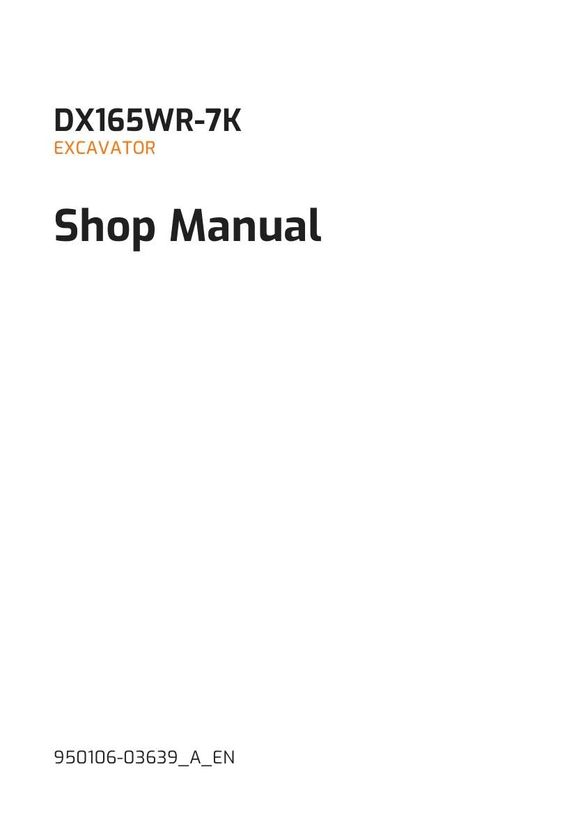 Develon Wheeled Excavator DX165WR 7K Shop Manual 950106 03639 A EN (1)