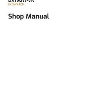 Develon Wheeled Excavator DX190W 7K Shop Manual 950106 03643 A EN (1)