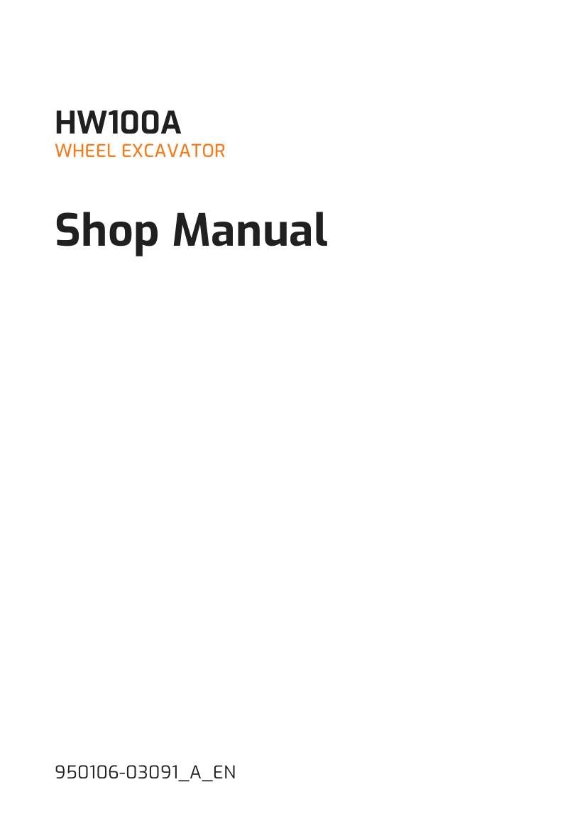 Develon Wheeled Excavator HW100A Shop Manual 950106 03091 A EN (1)