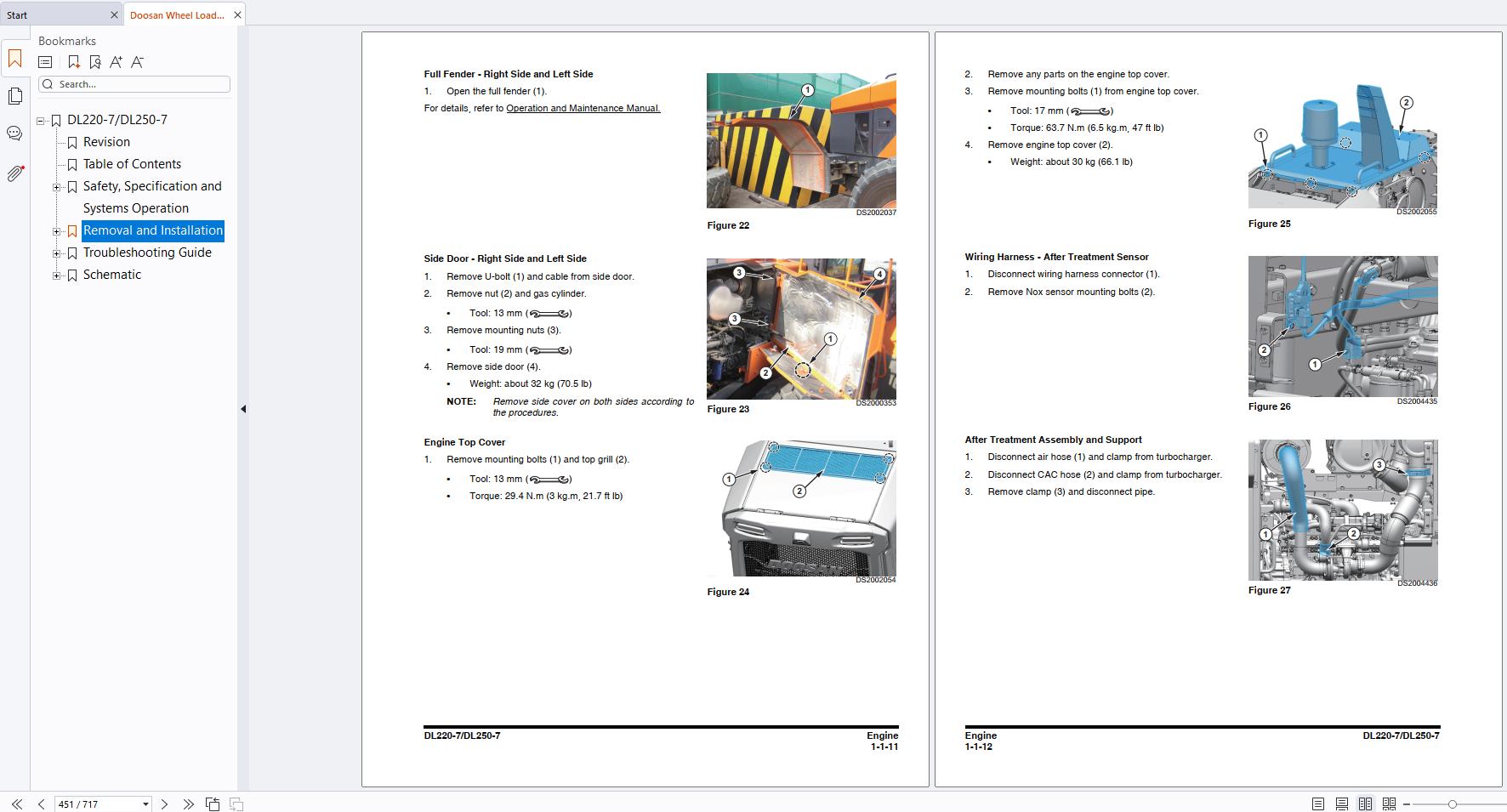 Doosan Wheel Loader DL250 7 Shop Manual 950106 02465AE (2)