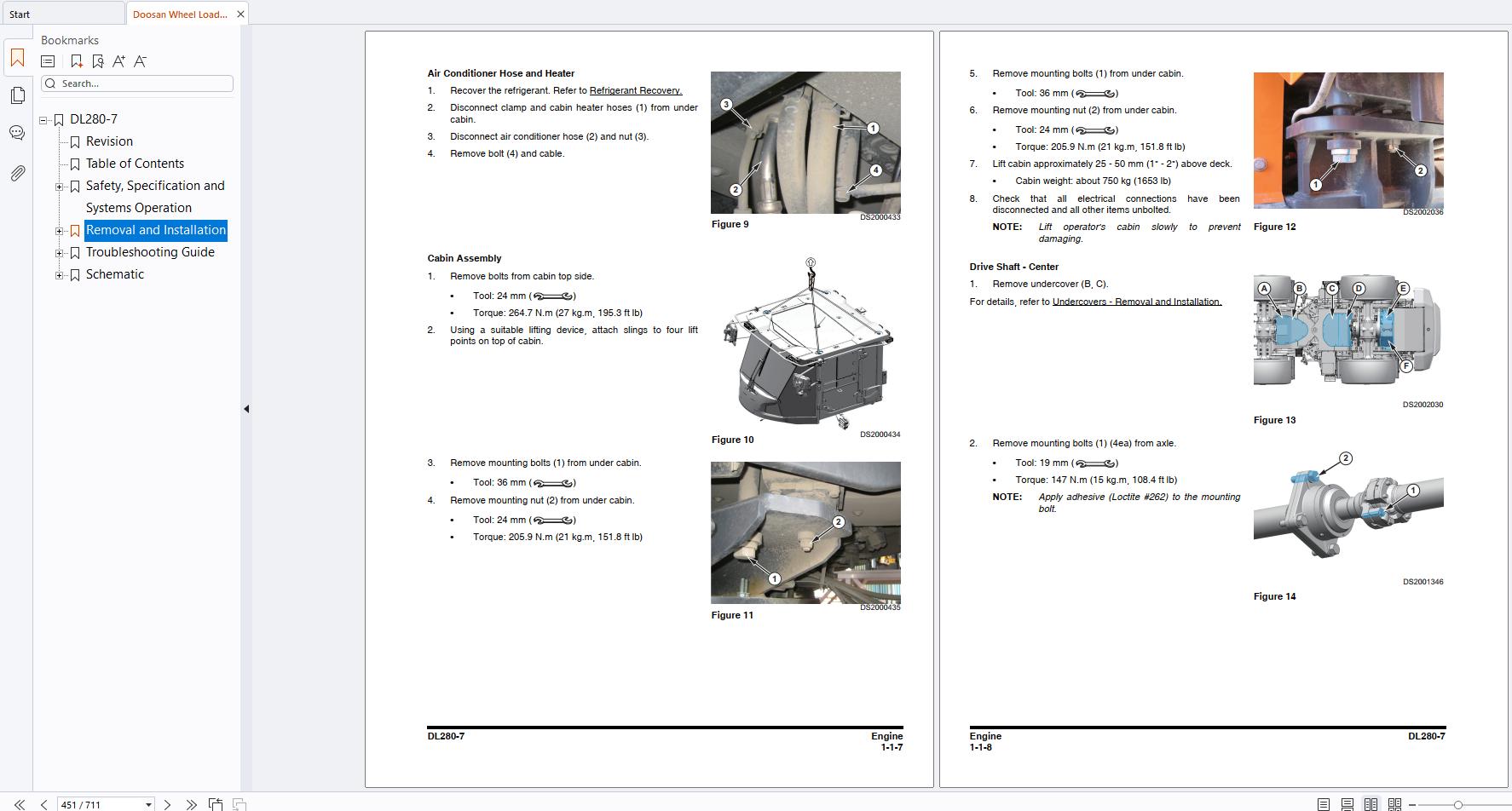 Doosan Wheel Loader DL280 7 Shop Manual 950106 02247BE (2)