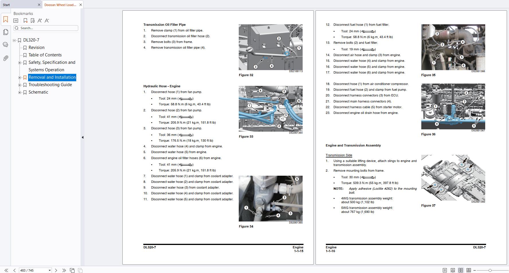 Doosan Wheel Loader DL320 7 Shop Manual 950106 02248BE (2)