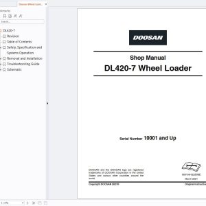 Doosan Wheel Loader DL420 7 Shop Manual 950106 02250BE (1)