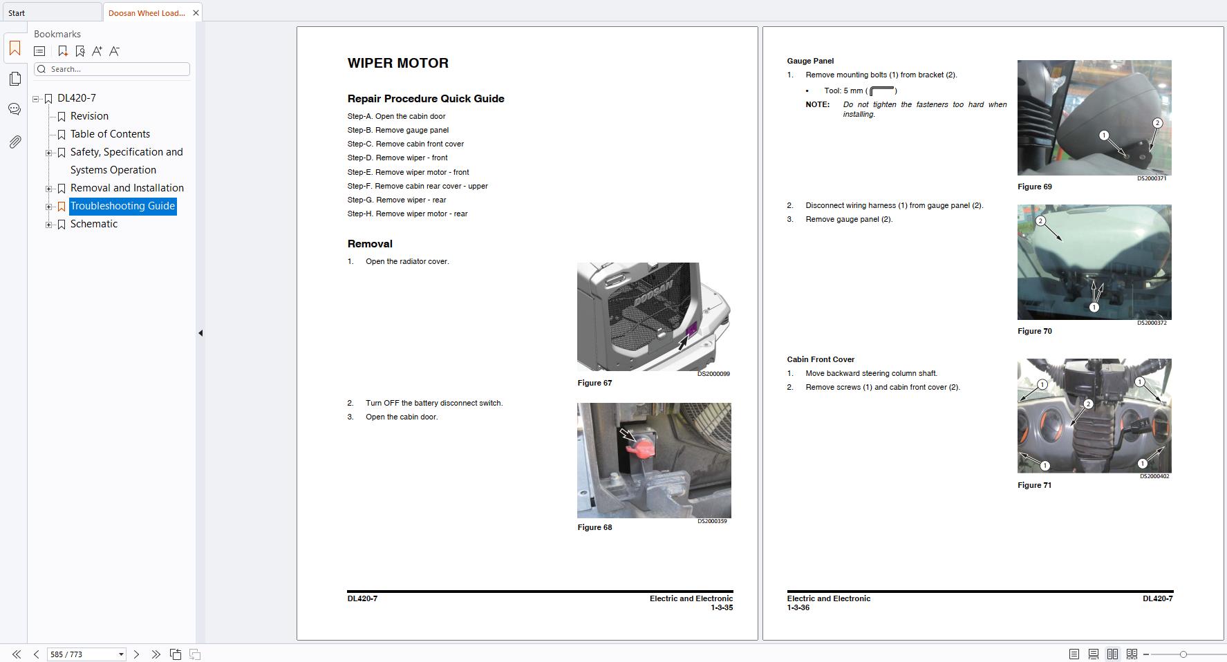 Doosan Wheel Loader DL420 7 Shop Manual 950106 02250BE (2)