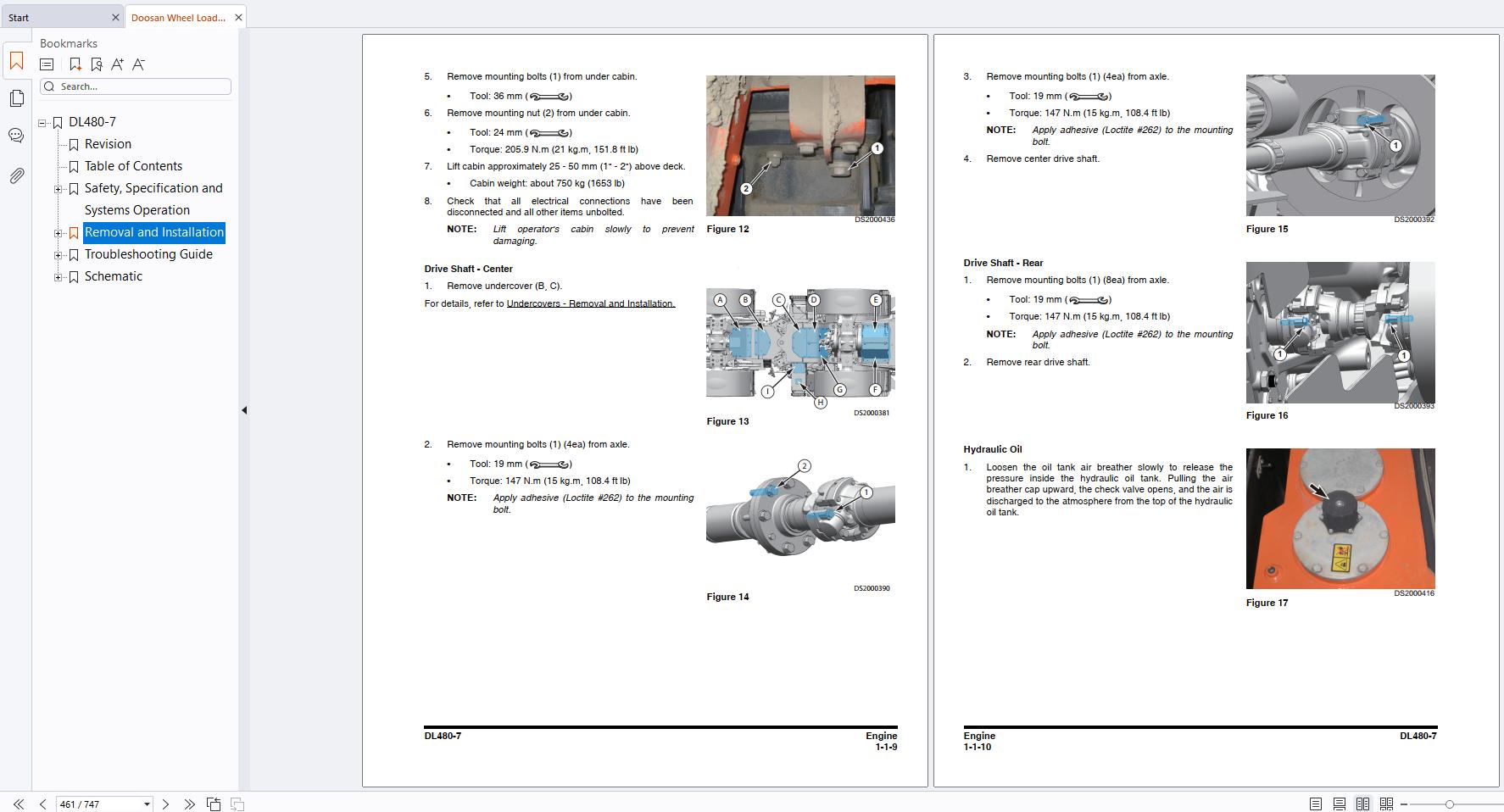 Doosan Wheel Loader DL480 7 Shop Manual 950106 02252BE (2)