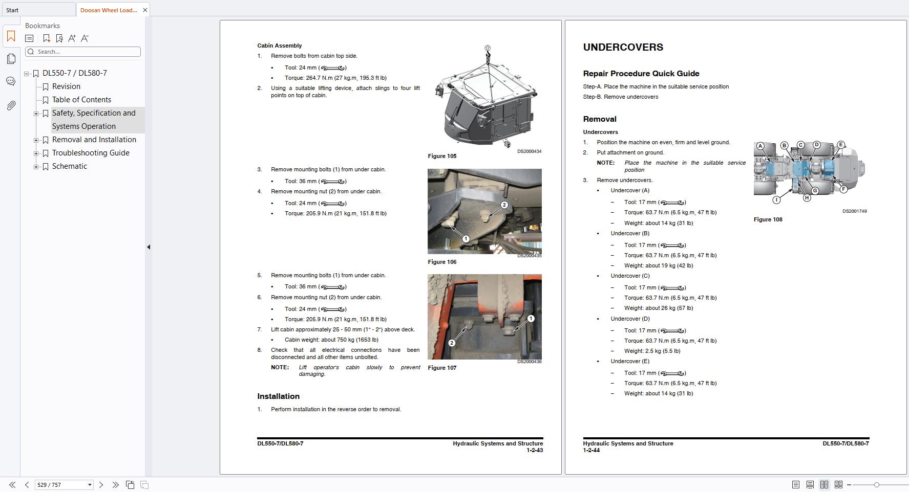 Doosan Wheel Loader DL550 7 Shop Manual 950106 02253BE (2)