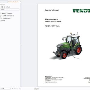 FENDT Tractors e100 e107 V Vario Operation Maintenance Manual EN (1)