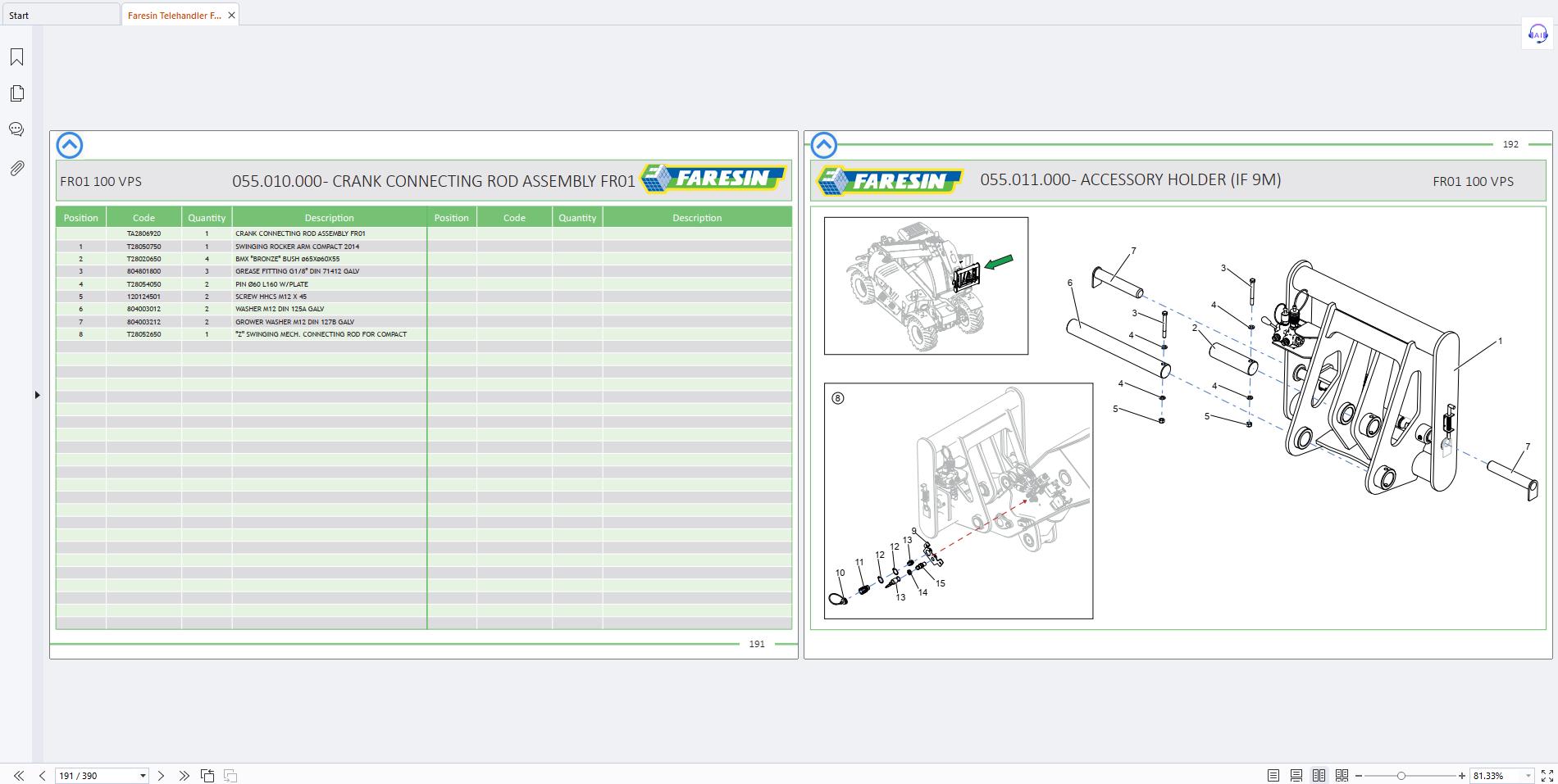 Faresin Telehandler Mixer Wagon Schematics Operators Parts Manual PDF Collection (12)