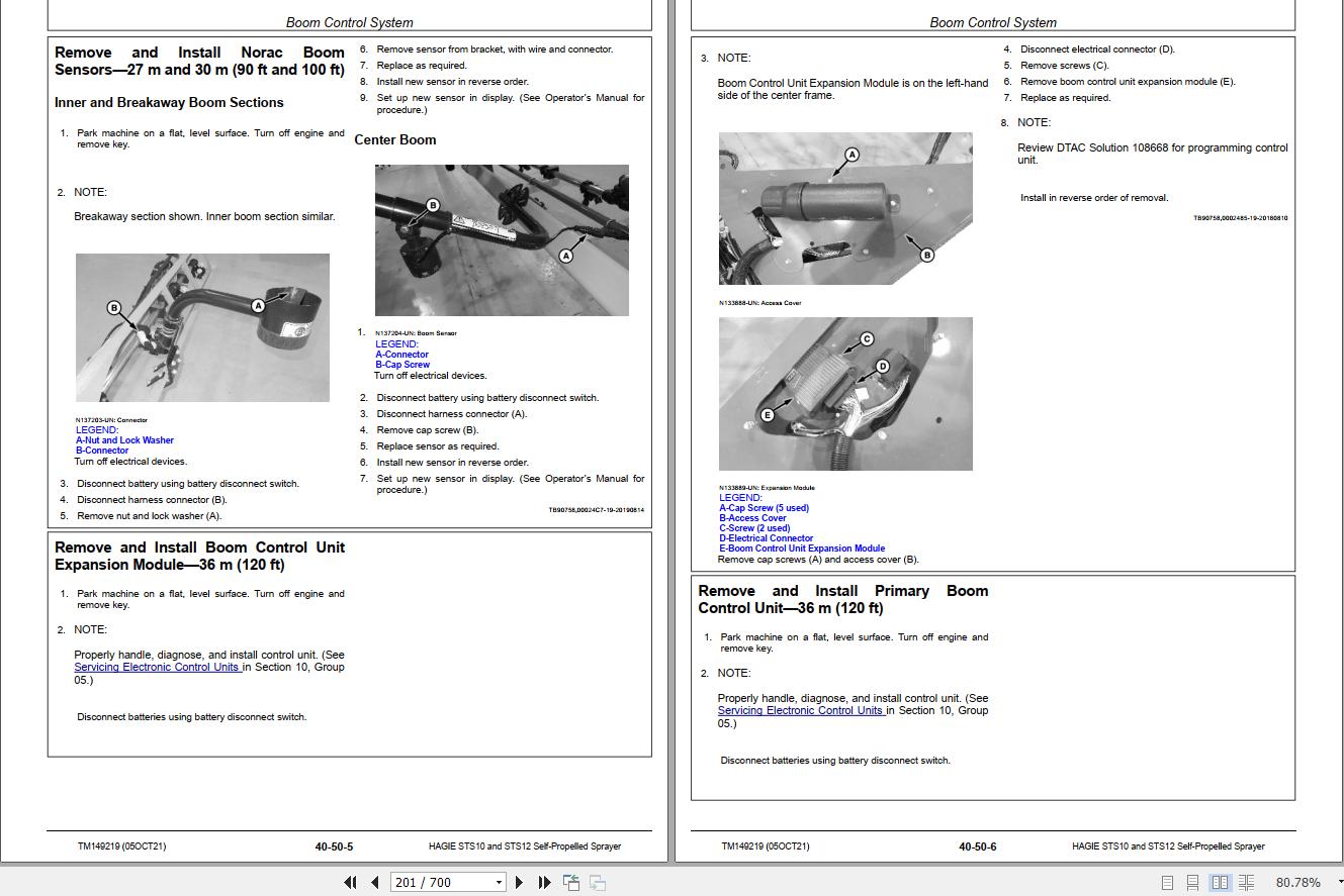 Hagie Self Propelled Sprayer STS10 STS12 Repair Technical Manual TM149219 2