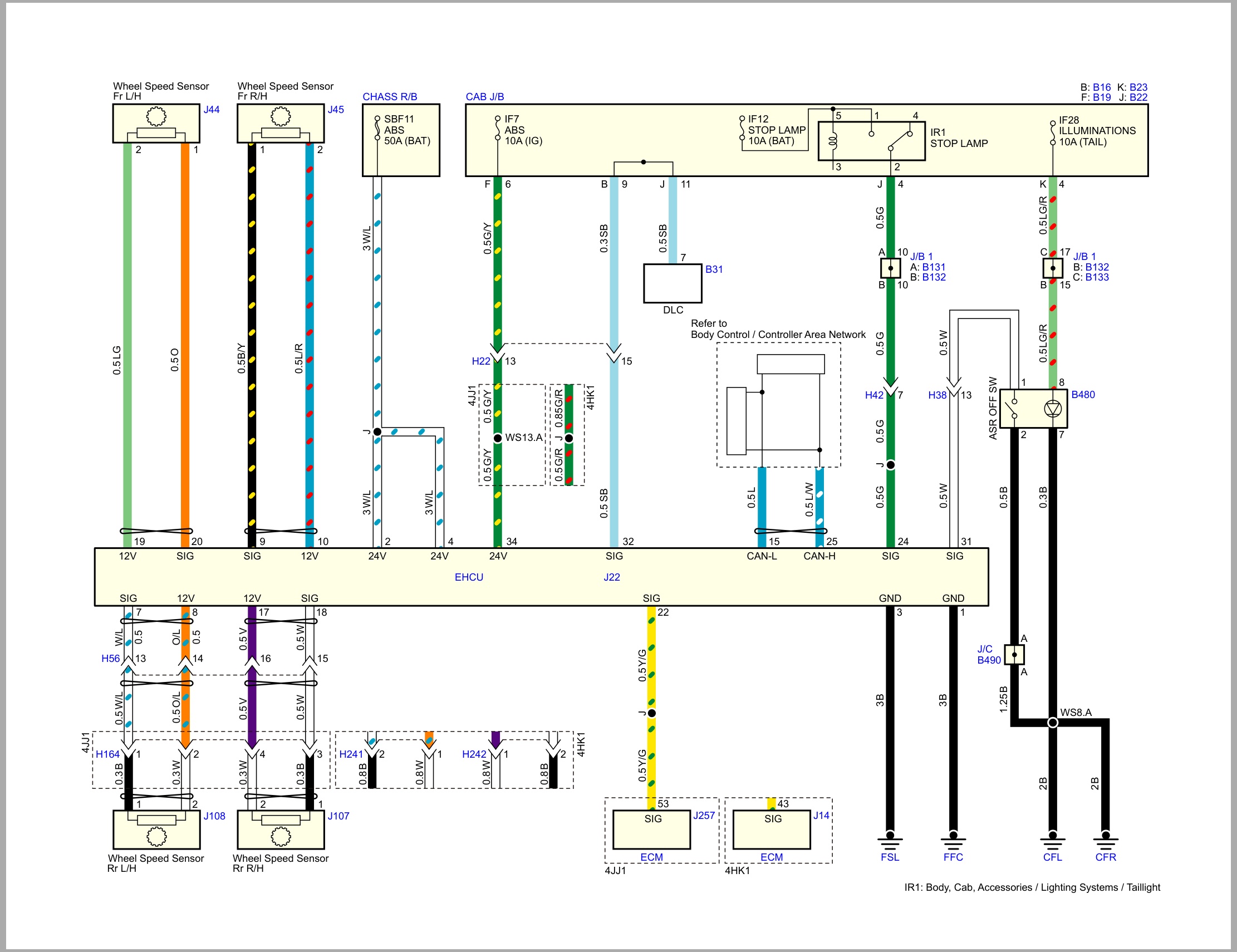 Isuzu Truck N Series 08 Cab model 2016 to 2021 Euro5 Taiwan Chili Russia Wiring Diagram LGHTML WEN 1661 (2)