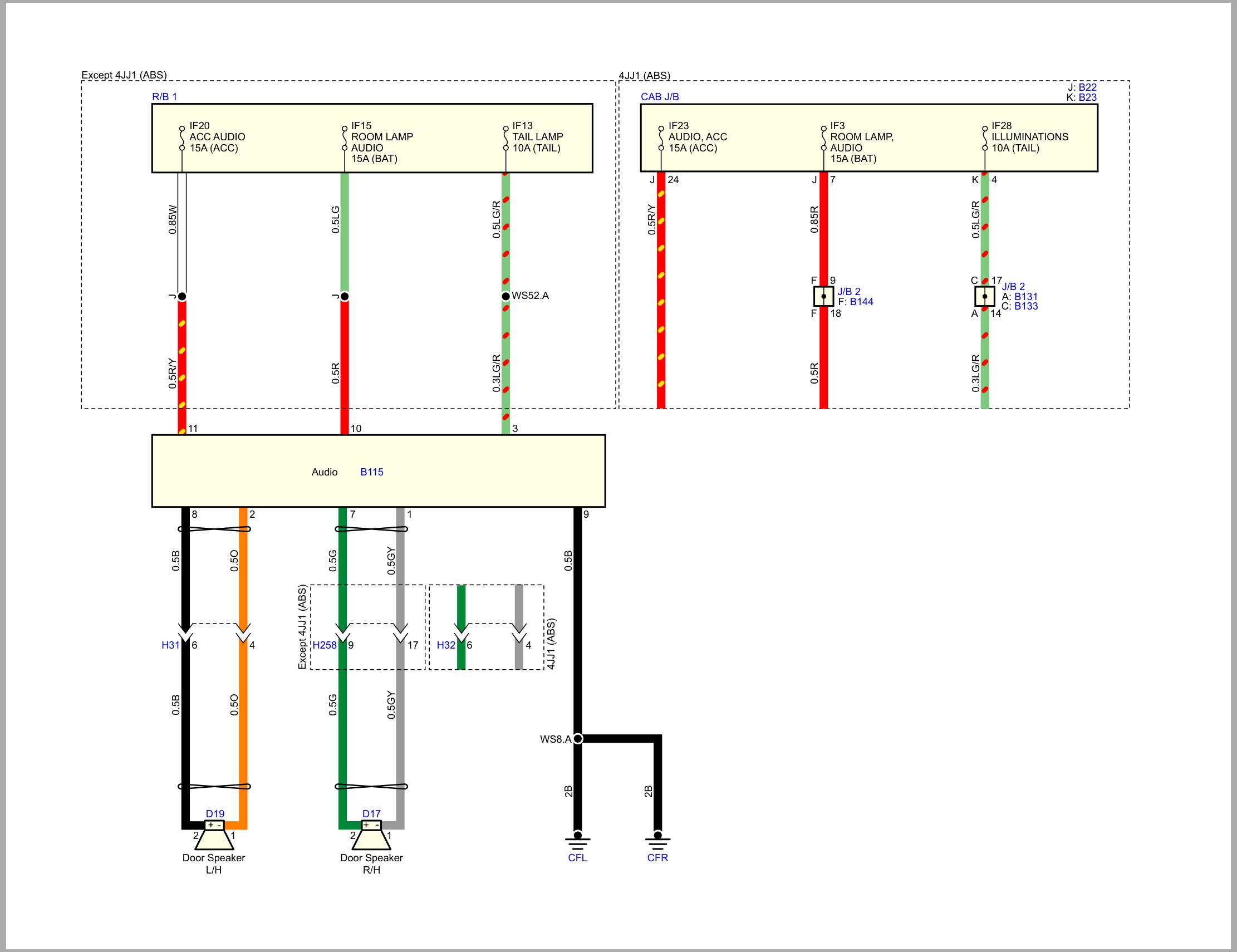 Isuzu Truck N Series 08 Cab model 2017 to 2024 Wiring Diagram LGHTML WEN 1771IG (1)