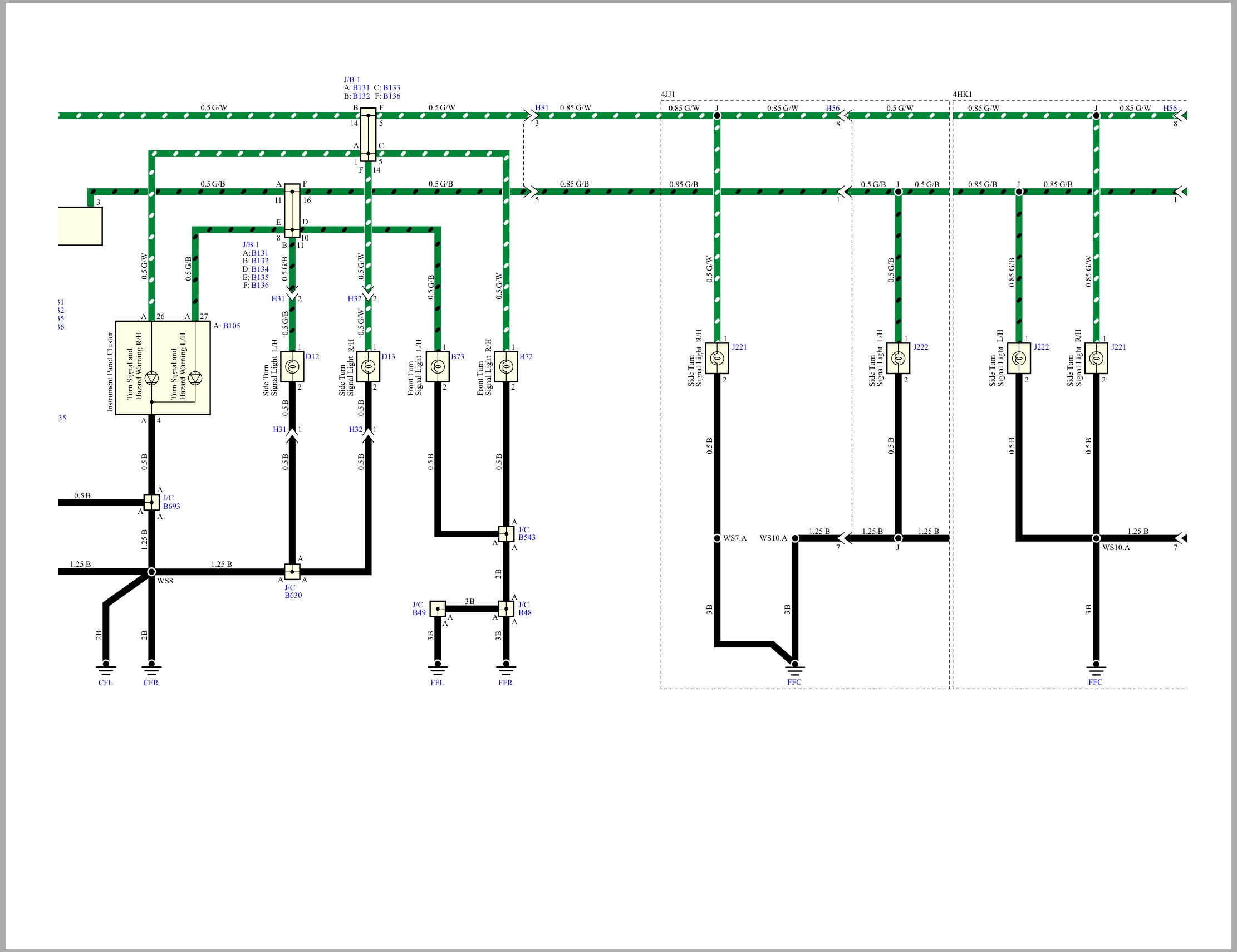 Isuzu Truck N Series 08 Cab model 2018 to 2024 Hong Kong Singapore Russia Taiwan Mexico Wiring Diagram LGHTML WEN 1871 (1)