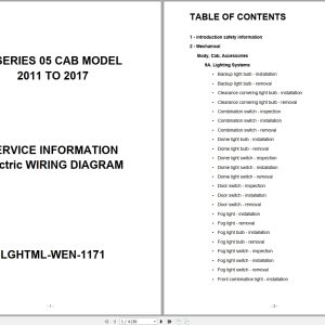 Isuzu Truck Q Series 05 Cab model 2011 to 2017 Service Information Electric Wiring Diagram LGHTML WEN 1171 (1)