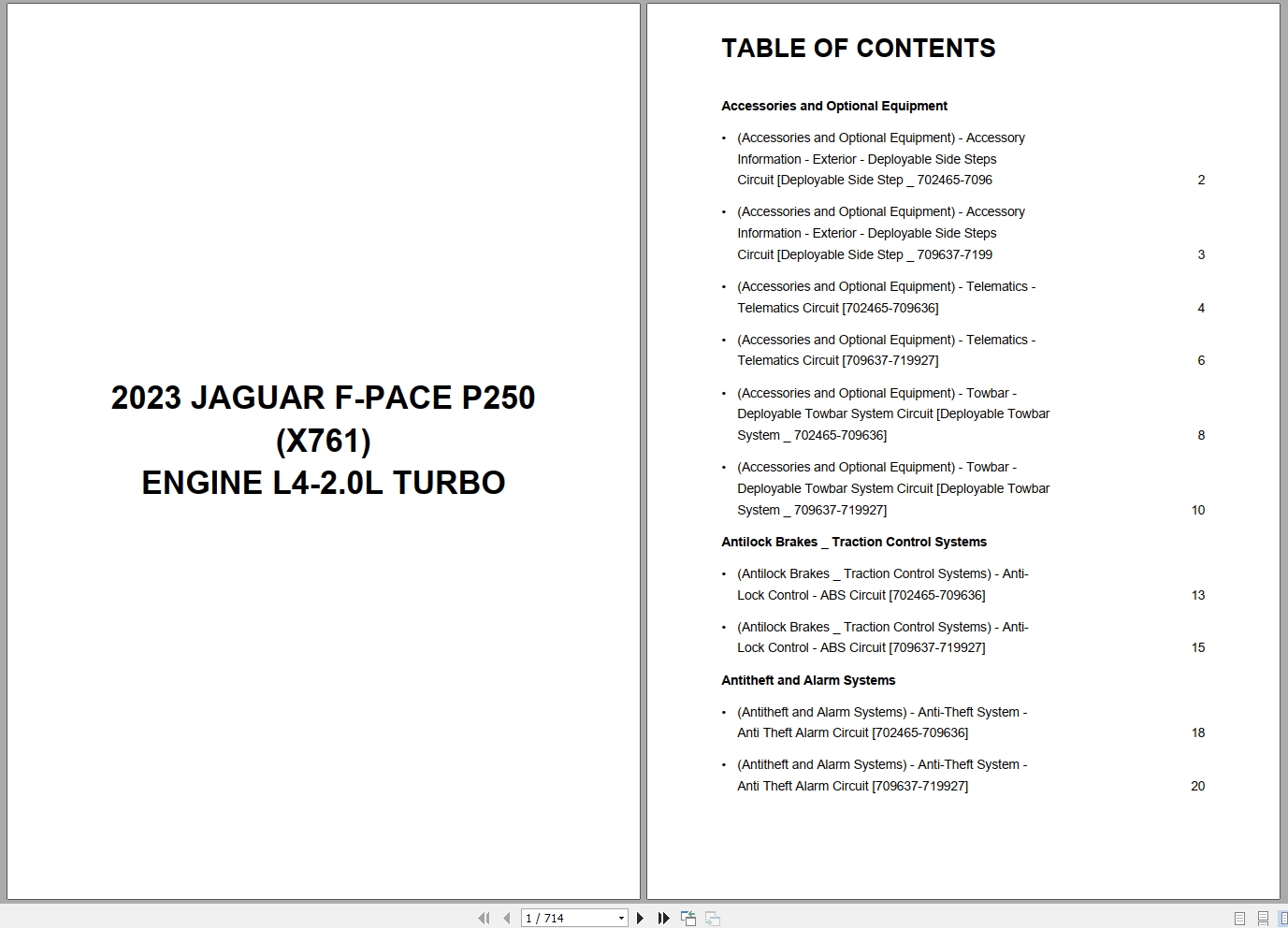 Jaguar F Pace P250 X761 2023 Engine L4 2.0L Turbo Wiring Diagram (1)