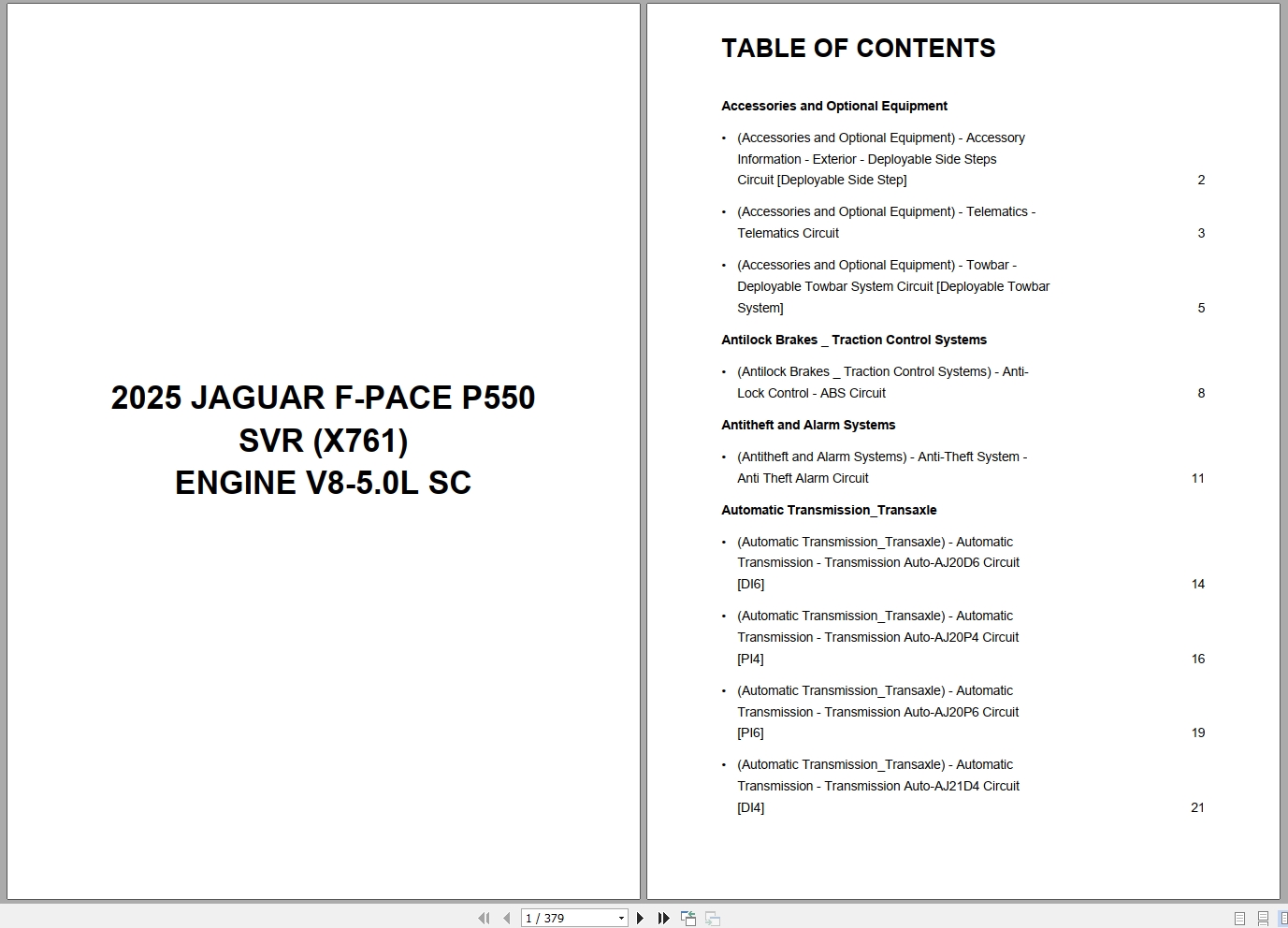 Jaguar F Pace P550 SVR X761 2025 Engine V8 5.0L SC Wiring Diagram (1)