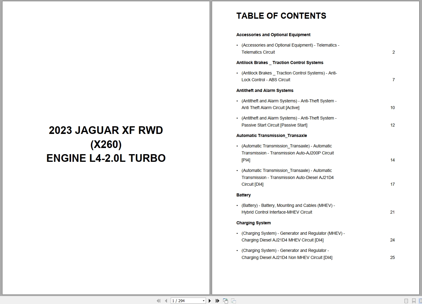 Jaguar XF RWD X260 2023 Engine L4 2.0L Turbo Wiring Diagram (1)