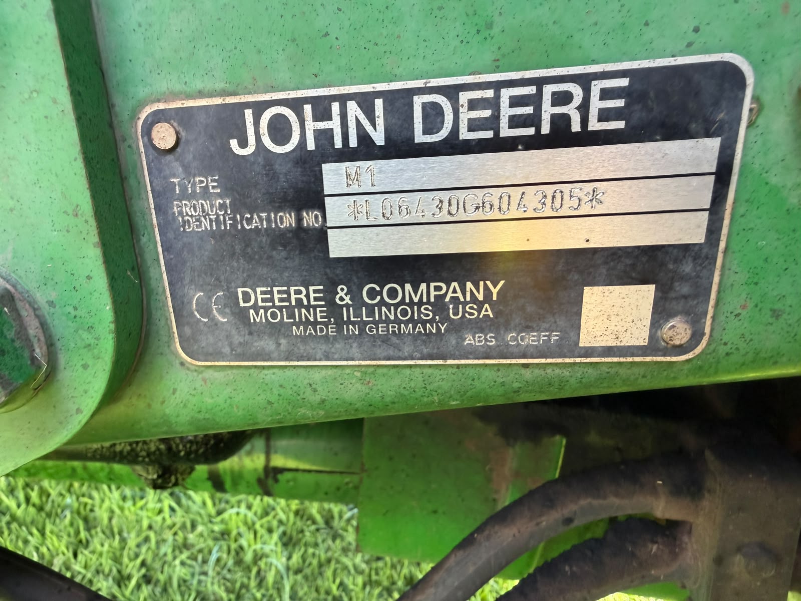 John Deere Premium Tractor 6430 Payload File ECU CD4045L091187