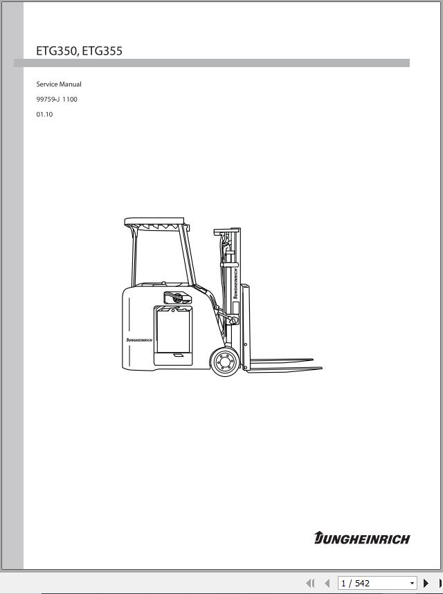 Jungheinrich Forklift ETG350 ETG355 ETG230 ETG235 ETG340 Service Manual 1