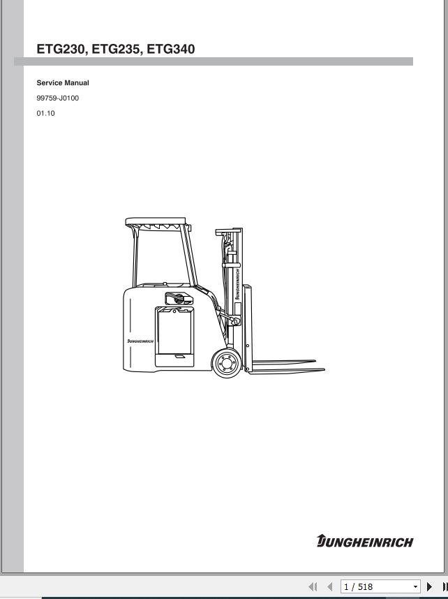 Jungheinrich Forklift ETG350 ETG355 ETG230 ETG235 ETG340 Service Manual 2