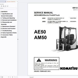 Komatsu Forklift AE50 AM50 Series Service Manual SM152 (1)