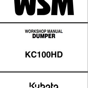 Kubota Dumper KC100HD Workshop Manual RY921 20110 1