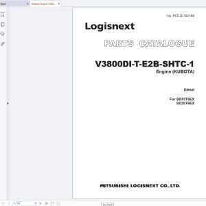 Kubota Engine V3800Dl T E2B SHTC 1 For Mitsubishi SD23T9EX SD25T9EX Parts Catalog (1)