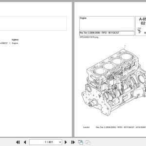 Landini Tractor Rex Tier 3 2008 2009 RP53 90 F GE GT Parts Catalog 4216183M1 1