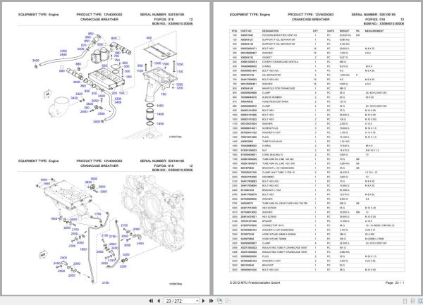 Mtu Engine 12V4000G63 Sn 526106195 Parts Catalog (2)