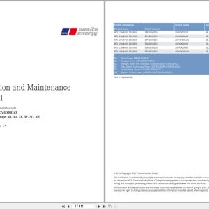 MTU Engine 20V4000Gx3 Operation and Maintenance Manual SS180015 04E 1