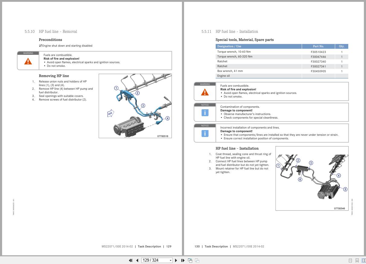 MTU Engine 20V4000Gx3x Instructions for Exchange of Subassemblies MS22071 00E 3