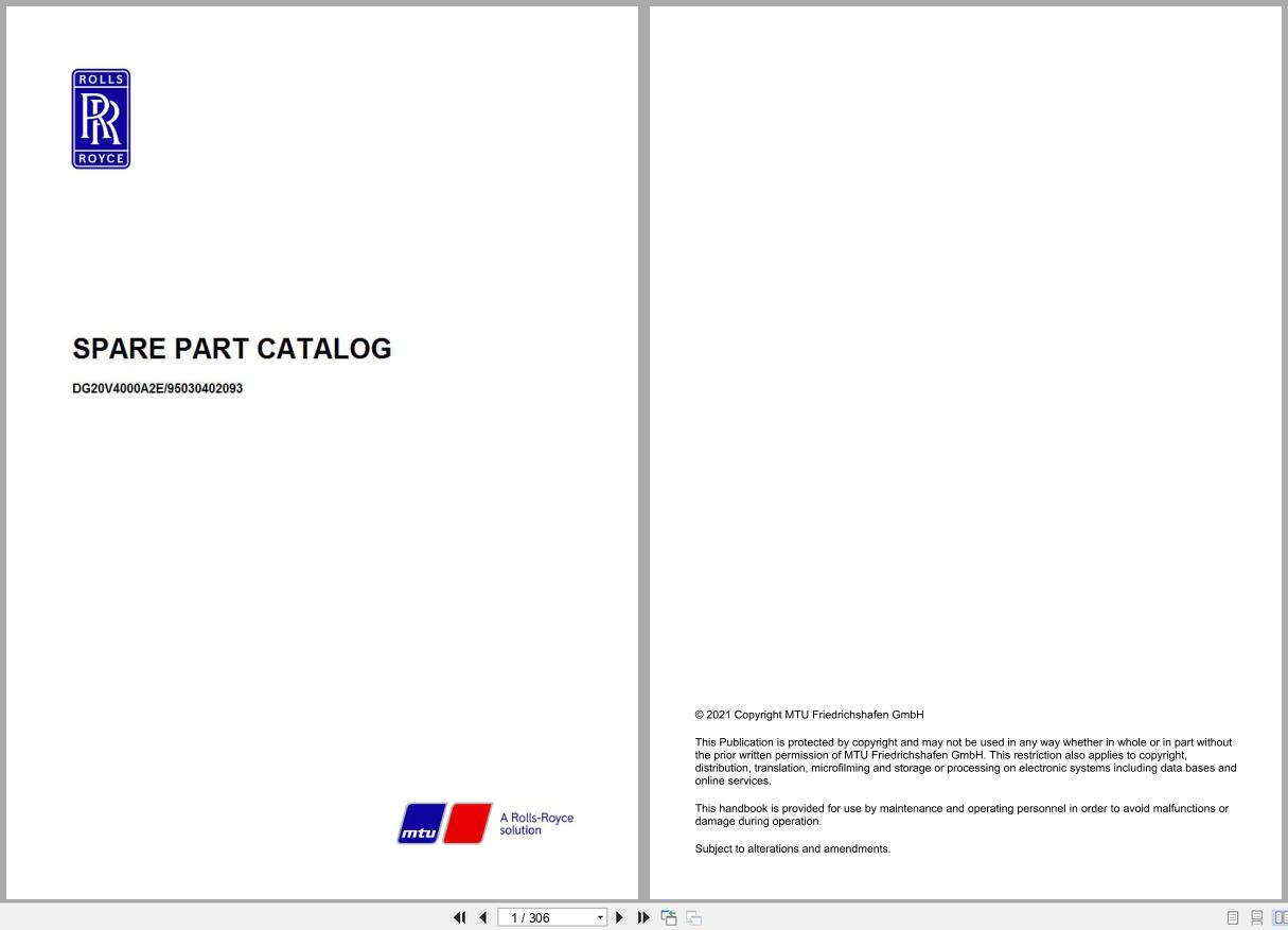 MTU Engine DG20V4000A2E SN 95030402093 Parts Catalog (1)