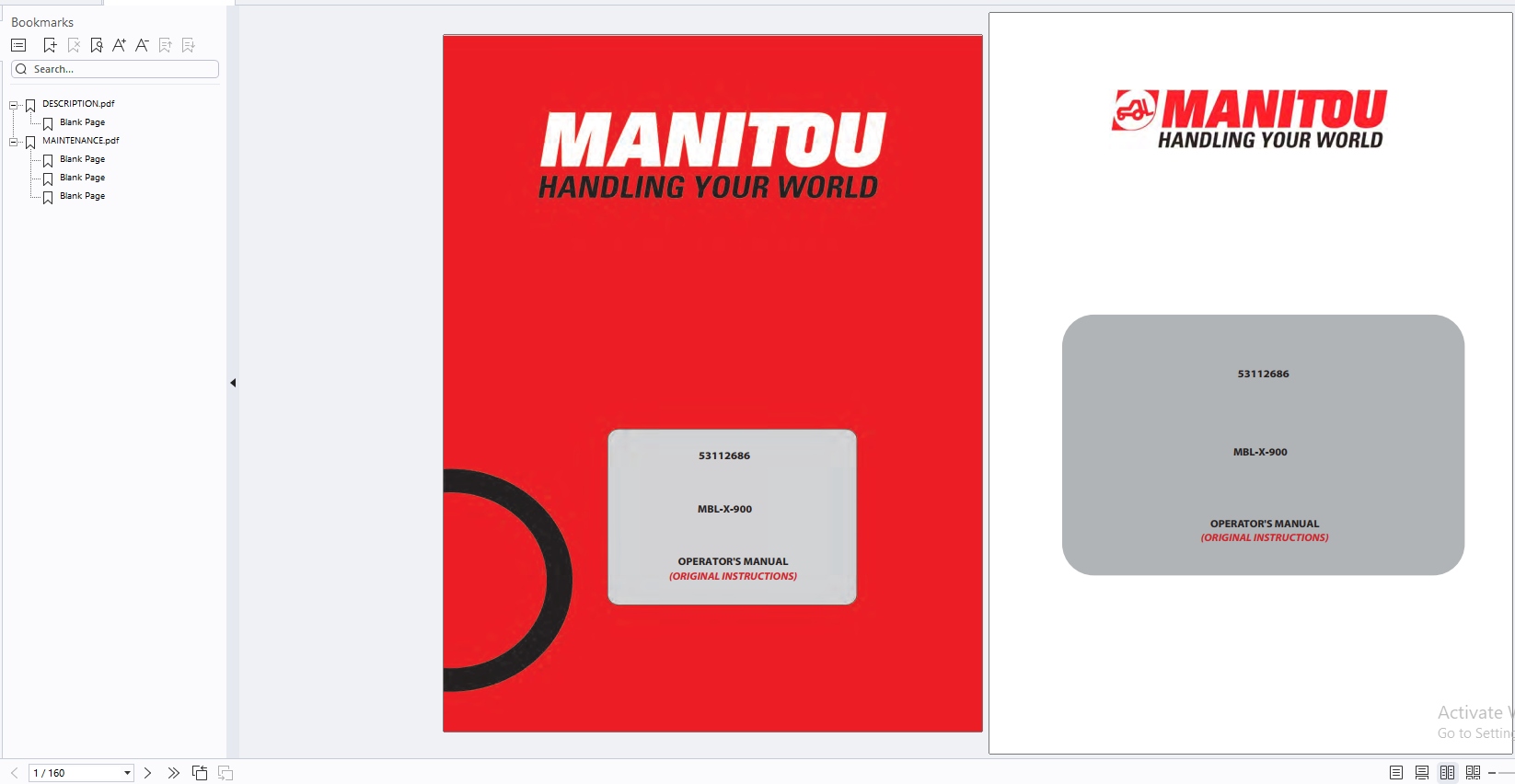 Manitou Telehandler MB MBL MBL X Series Service Operator Part Manual Update 2024 (2)