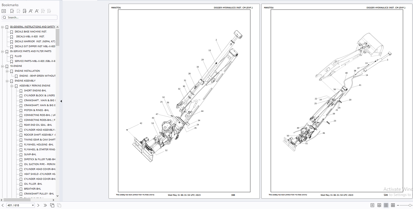 Manitou Telehandler MB MBL MBL X Series Service Operator Part Manual Update 2024 (4)