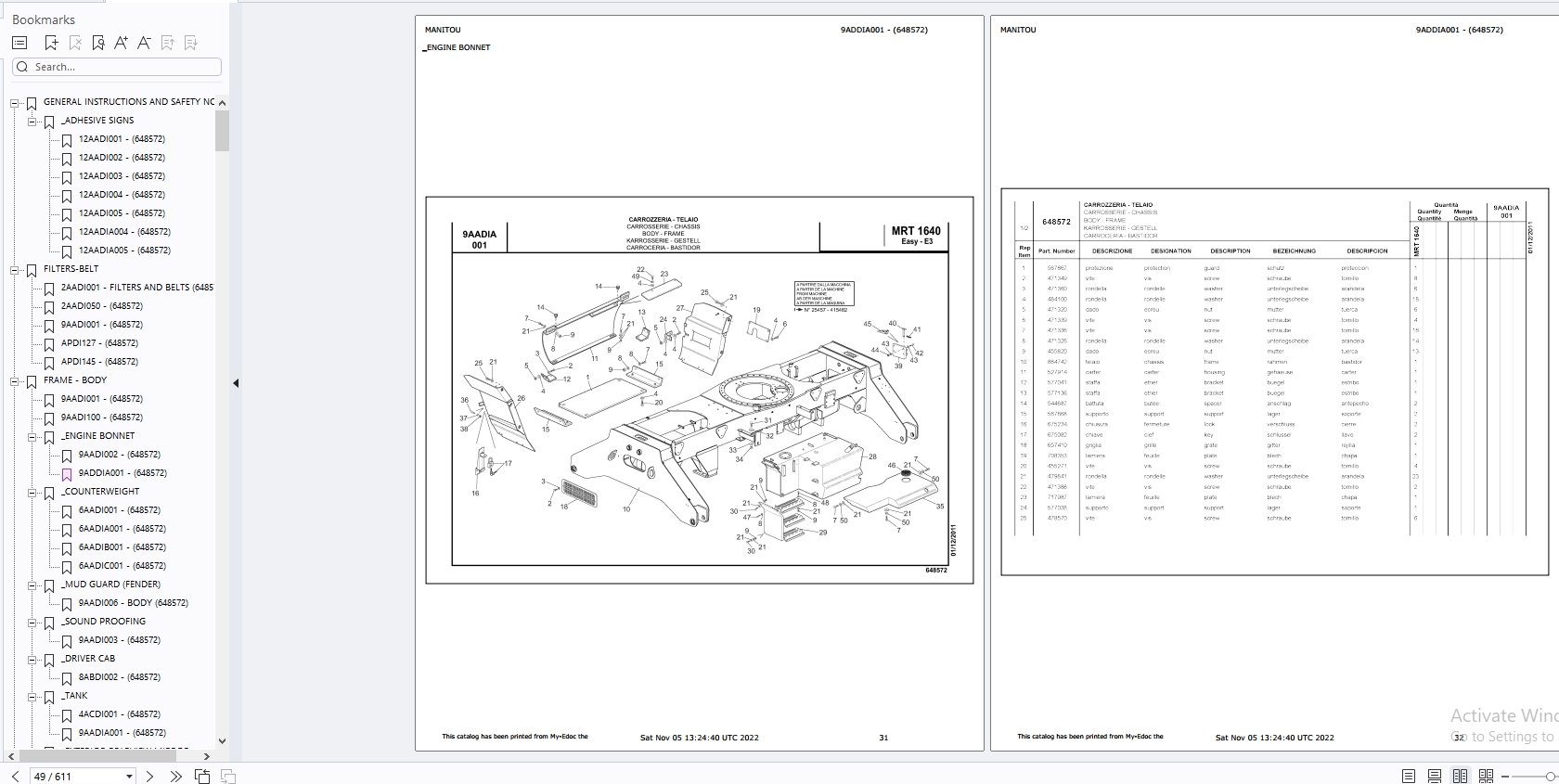 Manitou Telehandler MRT MRT X Series Service Operator Part Manual Update 2024 (2)