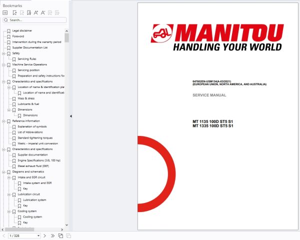 Manitou Telehandler MT MT-X Series Service Operator Part Manual Update 2024 Manitou Telehandler Mt Mt X Series Service Operator Part Manual Update 2024 (5)