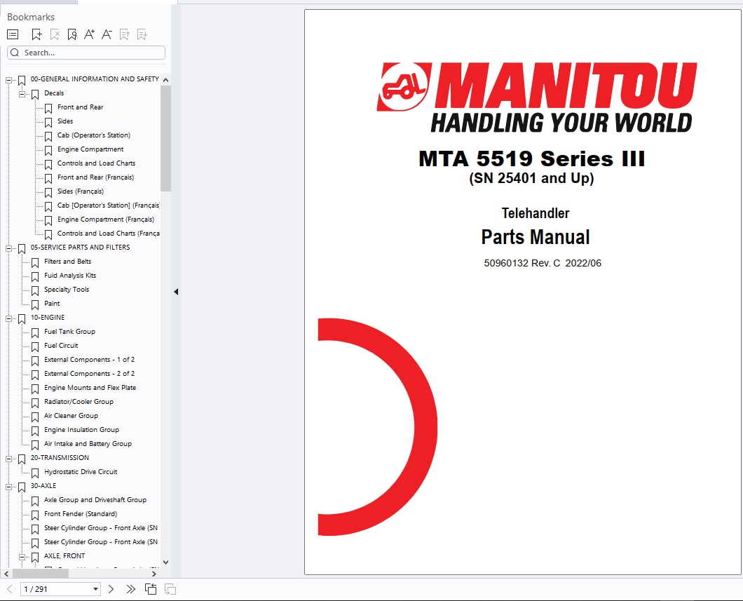 Manitou Telehandler MTA Series Service Operator Part Manual Update 2024 (2)