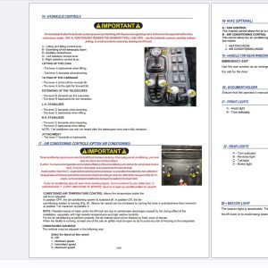 Manitou Telescopic Handlers MXT Series Service Operator Part Manual Update 2024 (6)