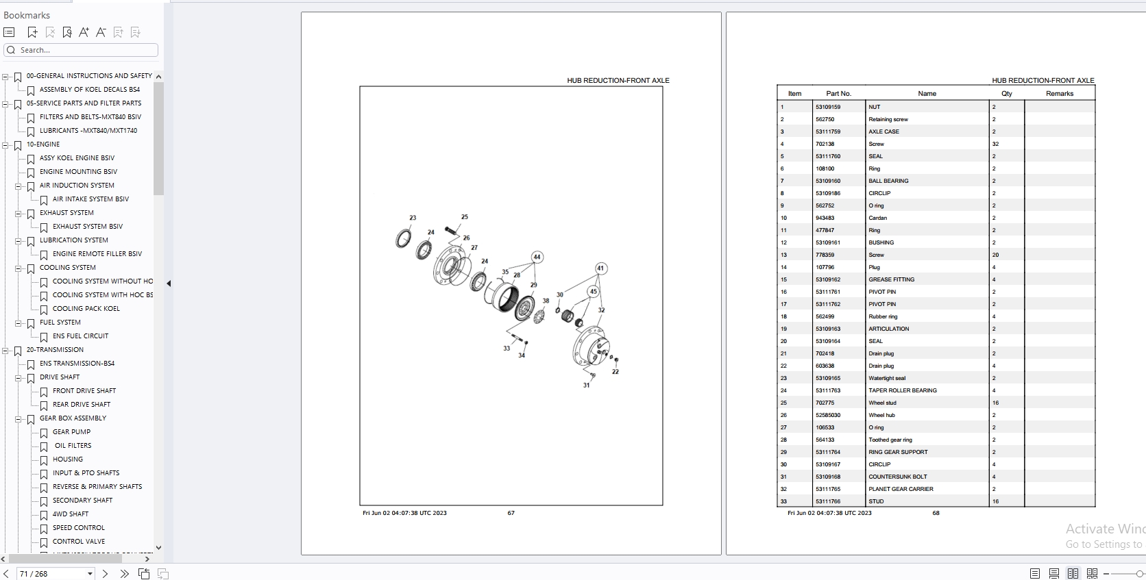 Manitou Telescopic Handlers MXT Series Service Operator Part Manual Update 2024 (7)