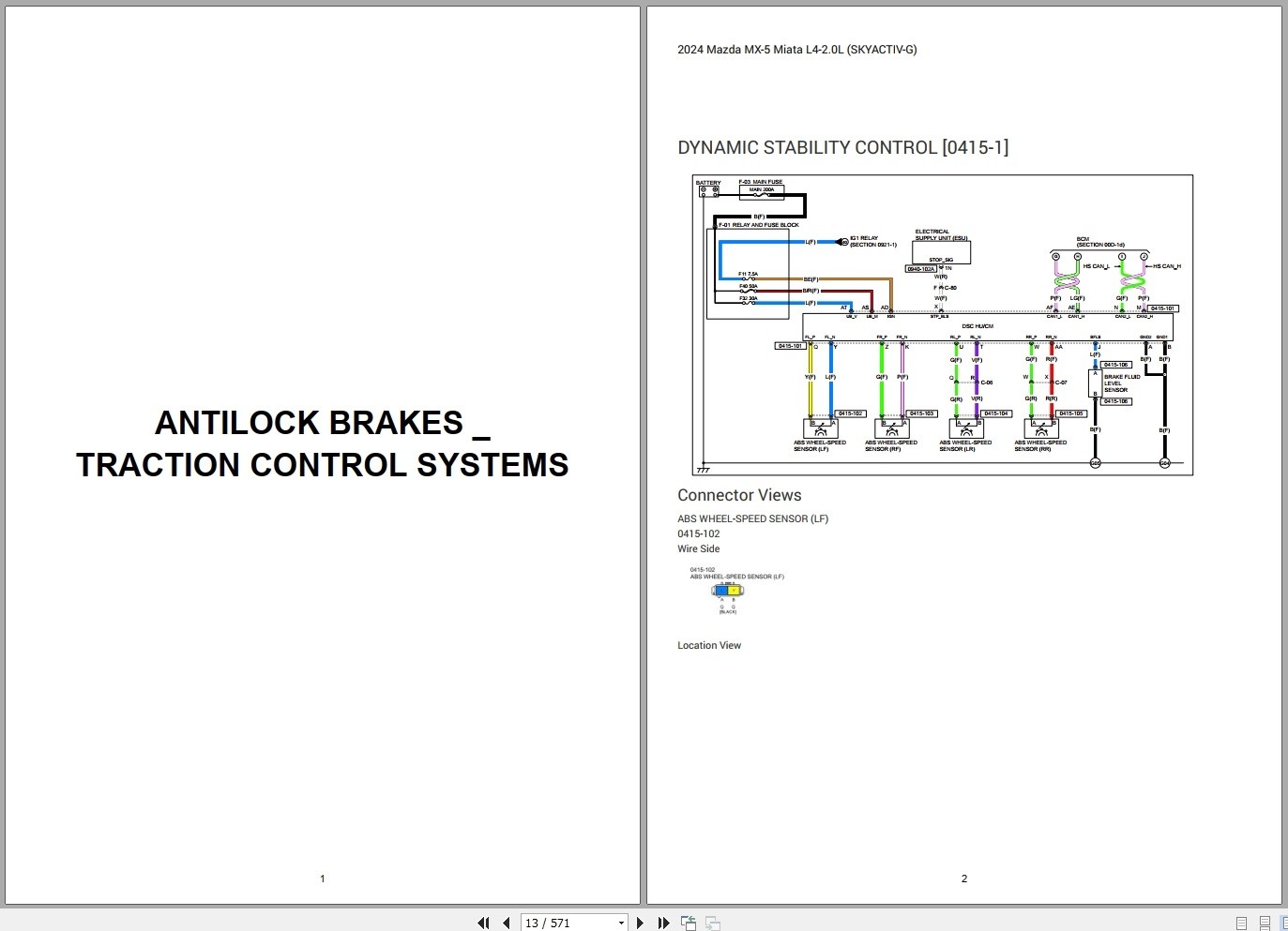 Mazda MX 5 Miata 2024 L4 2.0L SKYACTIV G Wiring Diagram (2)