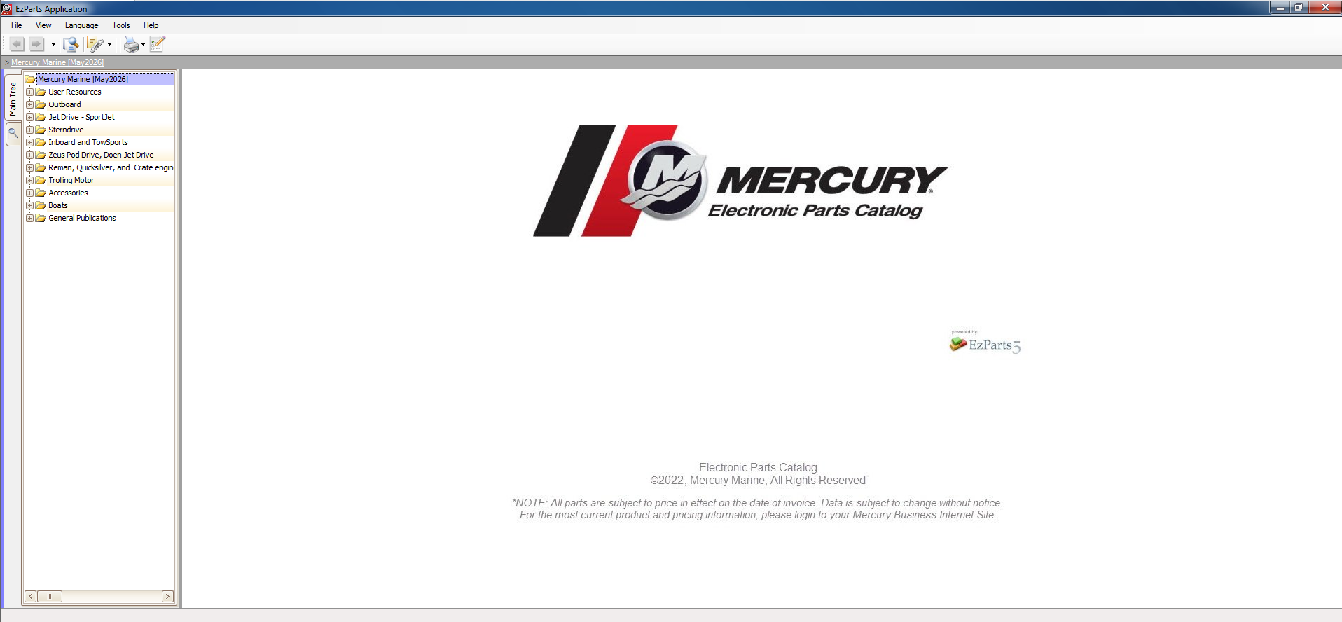 Mercury Marine EU NA Q2 2026 Electronic Parts Catalog VMware 2