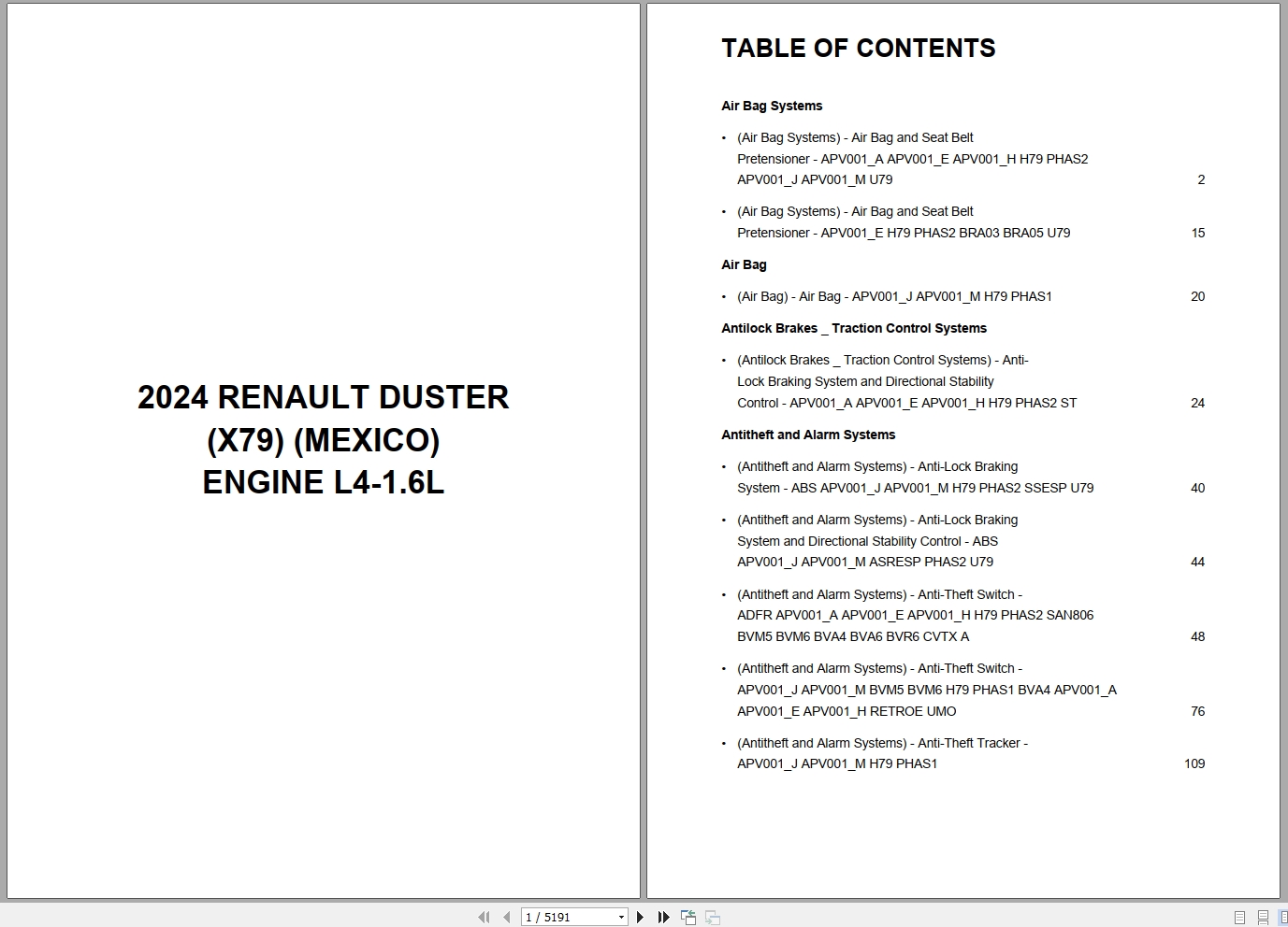 Renault Duster X79 MEXICO 2024 Engine L4 1.6L Wiring Diagram (1)