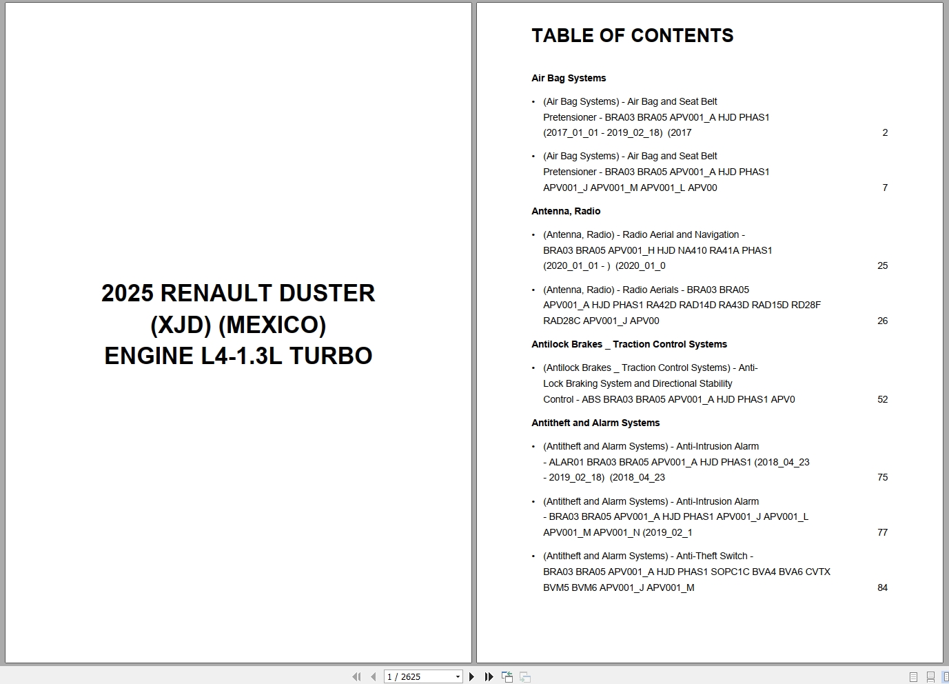 Renault Duster XJD MEXICO 2025 Engine L4 1.3L Turbo Wiring Diagram (1)