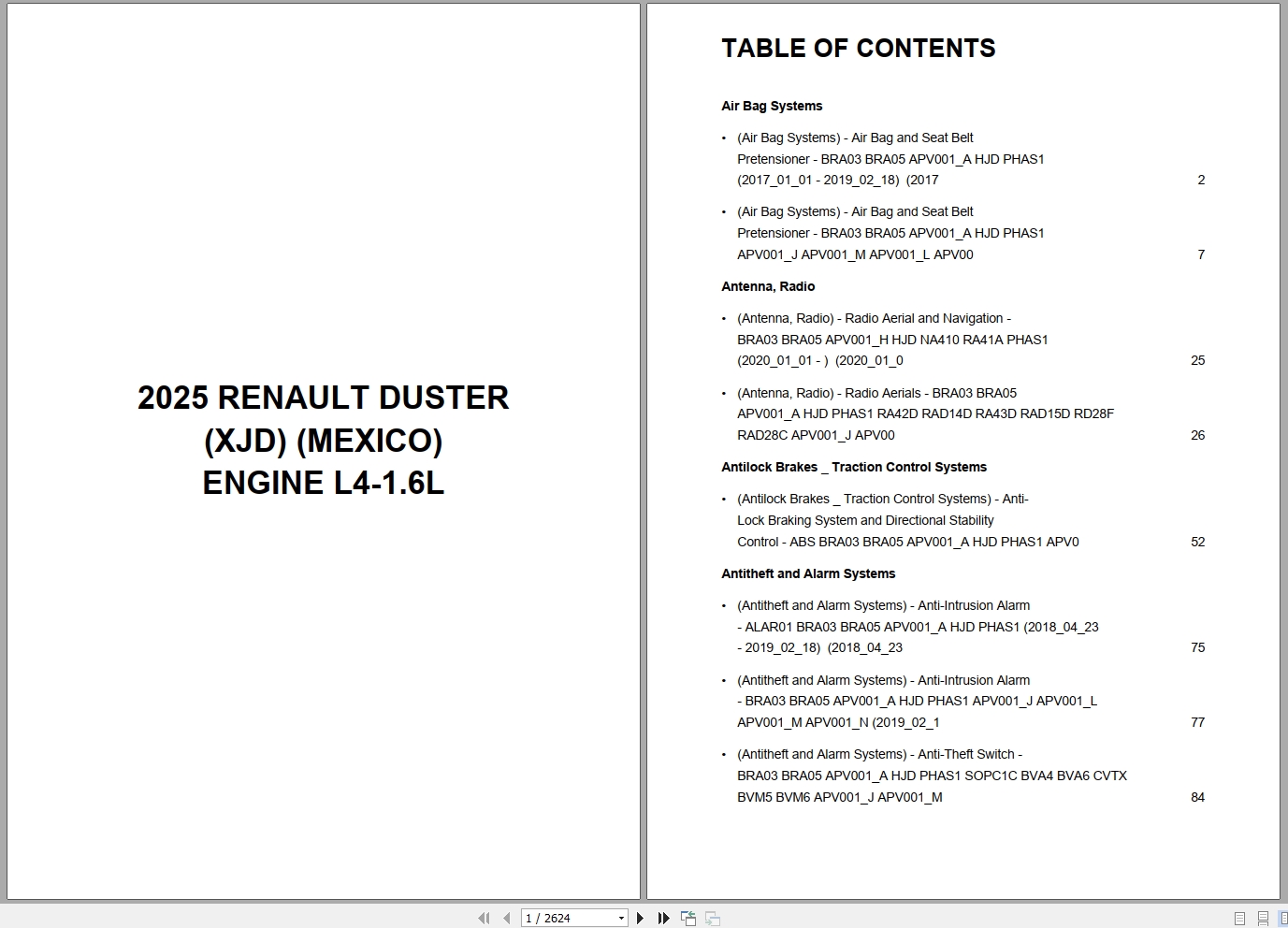 Renault Duster XJD MEXICO 2025 Engine L4 1.6L Wiring Diagram (1)
